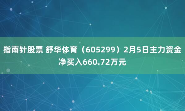 指南针股票 舒华体育（605299）2月5日主力资金净买入660.72万元