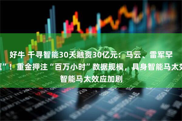 好牛 千寻智能30天融资30亿元：马云、雷军罕见“同框”！重金押注“百万小时”数据规模，具身智能马太效应加剧